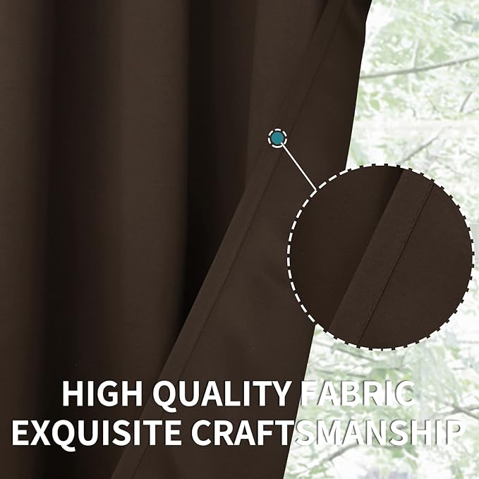 BGment Blackout Curtains for Living Room - Grommet Thermal Insulated Room Darkening Curtains for Bedroom, Set of 2 Panels (52 x 84 Inch, Brown)