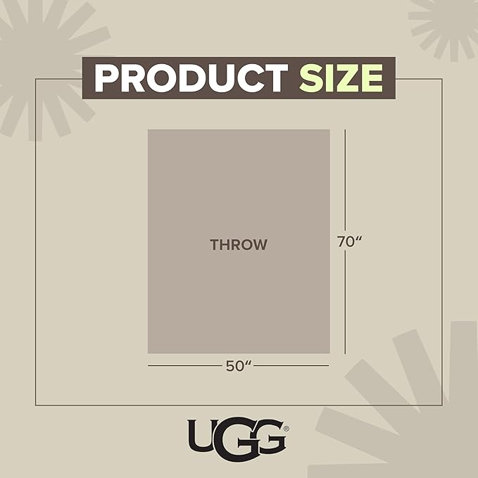 UGG Euphoria Faux Fur Throw Blanket, Oversized Warm Throw for Couch or Chair, Luxury Bedroom Decor, Cozy Soft Blankets, Machine Washable, 50-inch x 70-inch, Seal Grey