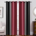 SimpleHome Ombre Room Darkening Curtains 84 inches Length for Bedroom,Grommet Gradient Light Blocking Burgundy and Black Gradient Window Curtains for Living Room,2 Panels, 52x84 inches