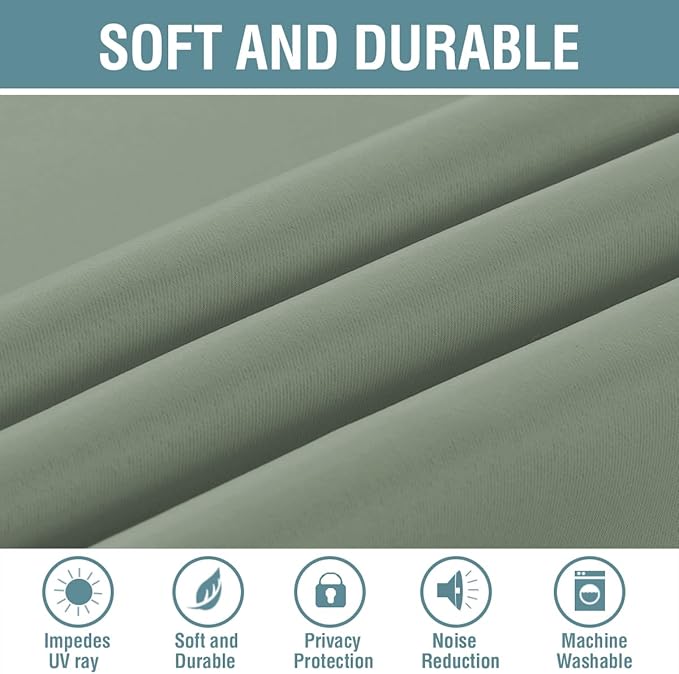 H.VERSAILTEX Blackout Patio Curtains 100 x 108 Inches for Sliding Door Extral Wide Blackout Curtain Panels Thermal Insulated Room Divider - Grommet Top, 9' Tall by 8.5' Wide - Cyan