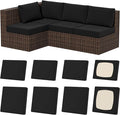 8Pcs Stretch Patio Cushion Covers, Outdoor Couch & Sofa Replacement Slipcovers for Patio Furniture Cushion Covers, Washable Reusable Furniture Protector