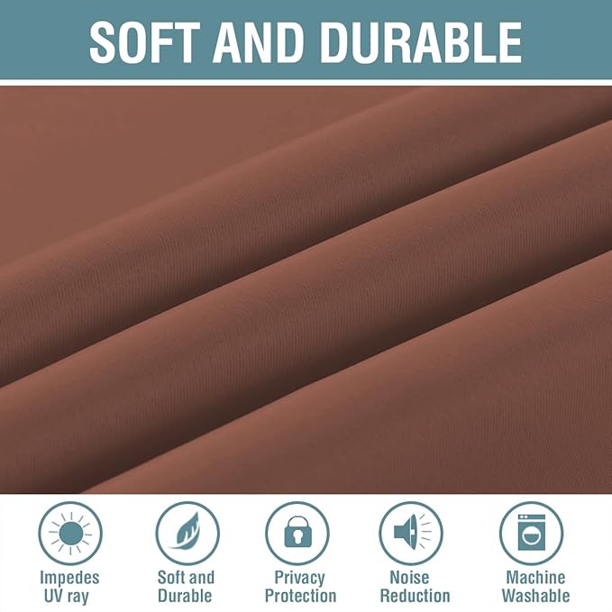H.VERSAILTEX Blackout Curtain for Bedroom Thermal Insulated Window Treatment Curtain 54 inch Length Energy Saving Solid Grommet Top Blackout Drape, One Panel, Washed Spice, 52" W x 54" L