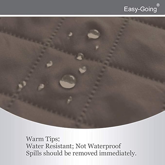 Easy-Going Reversible Loveseat Couch Cover for 2 Cushion Couch Sofa Cover for Dogs Water Resistant Furniture Protector with Foam Sticks Elastic Straps for Pet (Loveseat, Taupe/Ivory)