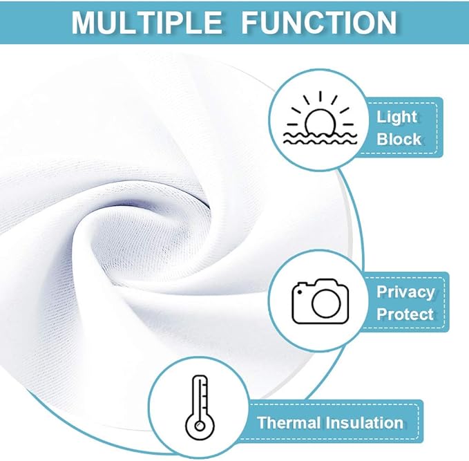 RYB HOME Cafe Curtains 24 inch Length, RV Curtains for Camper Windows, Mini Short Small Insulating Light UV Heat Blocking Privacy Half Window Tiers, Width 29 by Length 24, Pure White, 2 Panels