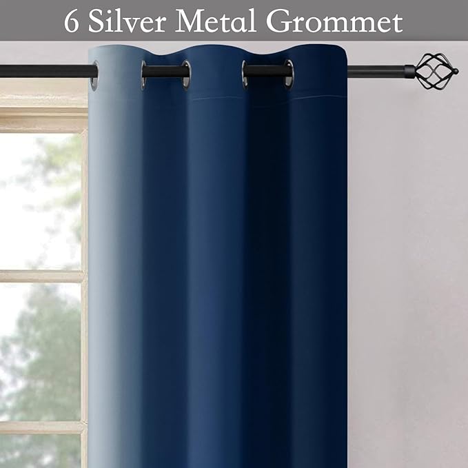 SimpleHome Ombre Room Darkening Curtains 36 inches Length for Bedroom,Grommet Gradient Light Blocking Blue Gradient Window Curtains for Living Room,2 Panels, 42x36 inches