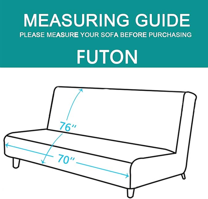 U-NICE HOME Futon Sofa Covers Reversible Sofa Slipcover Armless Cover Furniture Protector Couch Cover Water Resistant (Futon, Burgundy/Tan)