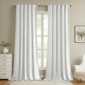 MIULEE Velvet Curtains 90 inches - Luxury Curtains for Bedroom Living Room Thermal Insulated Super Soft Room Darkening Window Drapes Rod Pocket & Back Tab, White, W52 x L90 inches, 2 Panels