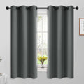 Yakamok 63 Inch Length Blackout Curtains for Bedroom, Thermal Insulated Room Darkening Grommet Top Window Drapes for Living Room,Dark Grey,42W x 63L,2 Panels