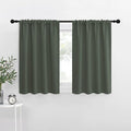 NICETOWN Bedroom Curtains Blackout Draperies - All Season Thermal Insulated Solid Rod Pocket Top Blackout Curtains/Drapes for Kid's Room (Dark Mallard, 1 Pair, 29 x 30 Inch)