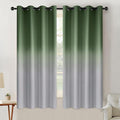 SimpleHome Ombre Room Darkening Curtains for Living Room, Light Blocking Sage Green to Grey White Thick Thermal Insulated Grommet Window Curtains Drapes for Bedroom, 2 Panels, 52x63 inches Length