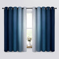 Yakamok Blue Ombre Curtains Room Darkening Grommet Curtains for Bedroom, Light Blocking Thermal Insulated Window Drapes for Living Room(2 Panels, 62x63 Inch)