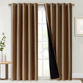 NICETOWN Full Shade Curtain Panels, 62 x 84 inch, Gold Brown, Pair of Energy Smart & Noise Blocking Out Blackout Drapes for Dining Room Window, Thermal Insulated Guest Room Lined Window Dressing