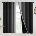 SimpleHome Ombre Room Darkening Curtains for Bedroom, Gradient Black to Grey White Light Blocking Thermal Insulated Grommet Window Curtains/Drapes for Living Room,2 Panels, 52x45 inches Length