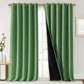 NICETOWN Total Shade Curtains and Draperies, Forest Green, Package of 2, 62 inches Wide x 95 inches, LongHeavy-Duty Full Light Shading Drapes with Black Liner Backing for Villa/Hall/Dorm Window