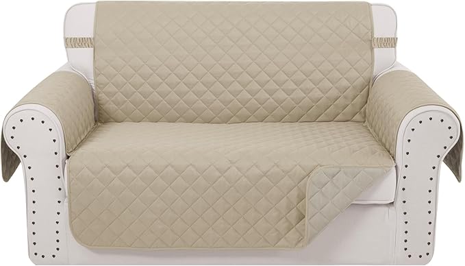 Reversible Loveseat Sofa Covers Couch Cover Furniture Protector(Loveseat,Sand/Beige)