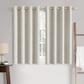 MIULEE Linen Textured Curtains for Bedroom Solid 100% Blackout Thermal Insulated Cream White Grommet Room Darkening Curtains & Drapes Luxury Decor for Living Room Nursery 52 x 54 Inch (2 Panels)