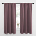 NICETOWN Bedroom Curtains for Kids Room, Window Treatment Thermal Insulated Solid Room Darkening Drape Panels for Girls Room (Dry Rose, Set of 2, 34 inches Width by 63 inches Length)