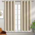 BGment Room Darkening Curtains for Bedroom - Grommet Thermal Insulated Window Treatments Light Blocking Curtains for Living Room, Set of 2 Panels, Each 46 x 54 Inch, Beige