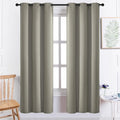 Yakamok Premium Room Darkening Thermal Insulated Curtains for Bedroom/Living Room - Classic Grommet Top (2 Panels, Taupe, 38 Inch by 72 Inch)