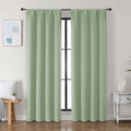 Simplebrand Ava Light Green Blackout Curtains for Bedroom 84 Inch Length 2 Panels Set, Solid Thermal Insulated Privacy Nursery Window Treatment Curtains Blackout Drapes, W40 x L84 Inch, Light Green