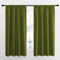NICETOWN Window Curtains for Bedroom, Olive, 2 Panels, W42 x L48 -Inch, Home Decoration Thermal Insulated Rod Pocket Blackout Blinds & Drapes for Small Windows