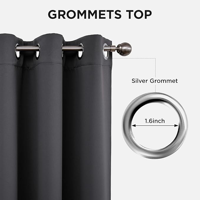 Joydeco 120 inches Long Blackout Curtains 2 Panels Set, Thermal Insulated Length Curtains & Drapes 2 Burg for Living Room Bedroom Window
