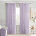 MIULEE Lilac Back Tab Blackout Curtains 72 Inches Long 2 Panels Set for Living Room Bedroom Privacy, Rod Pocket/Pinch Pleat Thermal Insulated Room Darkening Pleated Light Blocking Drapes
