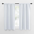 NICETOWN Greyish White Window Curtain Panels - Thermal Insulated Rod Pocket Room Darkening Curtain Sets for Bedroom (Greyish White, 2 Panels, 29 by 50)