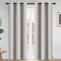 Yakamok Blackout Curtains Room Darkening Thermal Insulated Grommet top Window Curtains for Living Room, 42 x 84 Inch, Light Beige, Set of 2