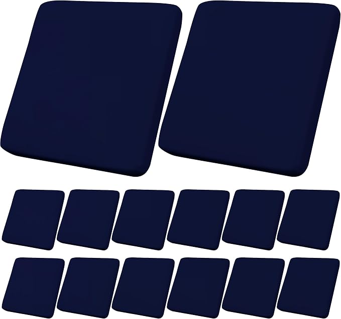 14Pcs Outdoor Cushion Covers, Patio Cushion Covers,Stretch Elastic Slipcovers, Replacement Washable & Reusable Furniture Protector for Patio Couch (Navy Bluey,Cover Only)