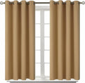 BGment Blackout Curtains for Living Room - Grommet Thermal Insulated Room Darkening Curtains for Bedroom, 2 Panels of 52 x 45 Inch, Khaki