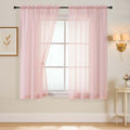 Blush Sheer Curtains 63 Inch Length 2 Panels, Voile Sheer Curtain for Living Room, Breathable Light Filtering Modern Window Treatments, Soft Fabric Dual Rod Pocket Drapes, 2x42Wx63L Inches