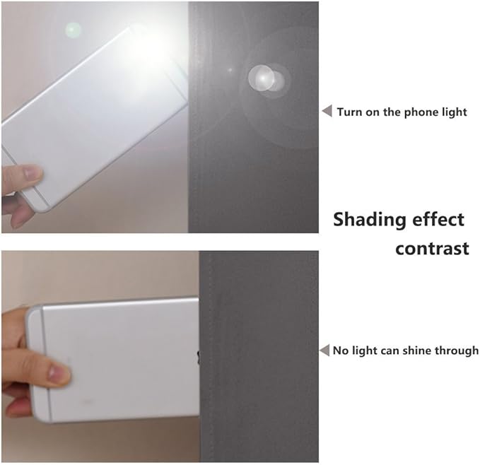 NICETOWN 100% Blackout Blinds, Set of 2, 46" x 45", Laundry Room Decor Window Treatment Curtains for Large Patio Sliding Door, Thermal Insulated Grey Curtains for Bedroom