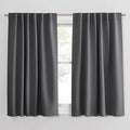 PONY DANCE Blackout Curtains for Bedroom/Living Room - 54 Inches Long Curtain Drapes with Back Loops Rod Pocket Design Thermal Insulated Privacy Protect Energy Saving, 52 W x 54 L, Dark Gray, 1 Pair