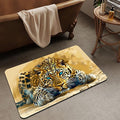 Bath Rug, 16 x 24 Inch Leopard Print, Quick Dry Rubber Backed