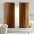 MIULEE Golden Brown Back Tab Blackout Curtains 63 Inch Length 2 Panels Set for Living Room Bedroom Privacy, Rod Pocket/Pinch Pleat Thermal Insulated Room Darkening Pleated Light Blocking Drapes
