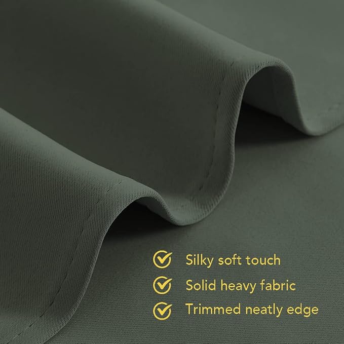 NICETOWN Room Darkening Draperies Window Curtain Panels, Dark Mallard, 2 Panels, W70 x L95 -inch, Thermal Insulated Grommet Room Darkening Curtains for Bedroom