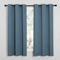 NICETOWN Smoky Blue Blackout Curtains 45 inches Length for Cafe, 2 Panels, 34" Wide, Thermal Insulated Decoration Drapes for Small Window