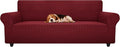 ZNSAYOTX Stretch Oversized Couch Cover Universal Sofa Covers for Living Room Dogs Pet Furniture Protector Spandex Extra Large Sofa Slipcovers with Anti Slip Foam Sticks (Wine Red, XL Sofa)