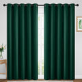 Yakamok Blackout Curtains Room Darkening Thermal Insulated Window Panels,Solid Grommet Top Drapes for Bedroom/Living Room(70Wx84L, Dark Green, 2 Panels)