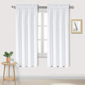 DWCN White Curtains for Living Room Thermal Insulated, 50% Light Blocking Curtains for Bedroom, Dining Room Window, W 38x L 63 Inch, Set of 2 Rod Pocket Curtain Panels