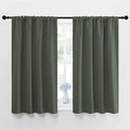 NICETOWN Bedroom Curtains Blackout Draperies - All Season Thermal Insulated Solid Rod Pocket Top Blackout Curtains/Drapes for Kid's Room (Dark Mallard, 1 Pair, 42 x 45 Inch)