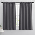 RYB HOME 54 inch Blackout Curtains for Living Room, Rod Pocket Thermal Insulated Small Window Drapes Room Darkening Shades for Bedroom Studio Dorm, W 42 x L 54 inch, Set of 2 Panels, Grey
