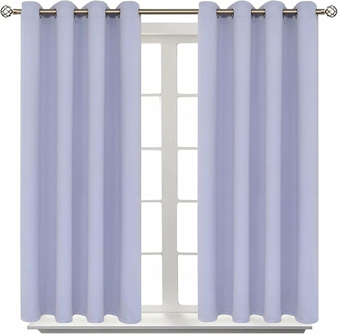 BGment Room Darkening Curtains 45 Inches Long - Grommet Thermal Insulated Drapes Window Treatment Curtains for Bedroom, 2 Panels, 52 x 45 Inch, Lavander
