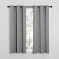 NICETOWN Bedroom Curtains Blackout Drapery Panels, Three Pass Microfiber Thermal Insulated Solid Ring Top Blackout Window Curtains/Drapes (Two Panels, 34 x 54 inches, Silver Grey)