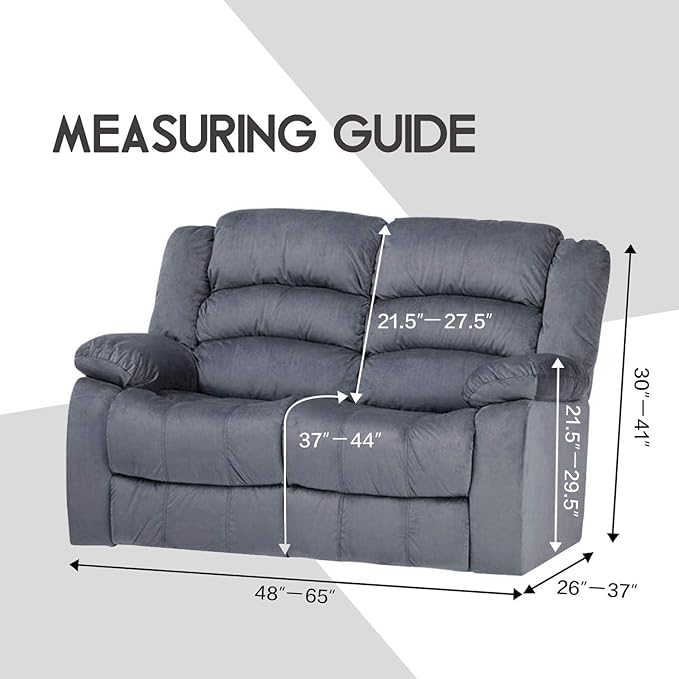 ULTICOR Reclining Love Seat Slipcover, 48" - 65" L, 6-Piece Velvet Stretch Loveseat Reclining Sofa Covers, 2 seat Love seat Recliner Cover, Thick, Soft, Washable (Ivory)