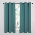 NICETOWN Thermal Insulated Solid Grommet Blackout Curtains/Drapes/Panels for Dining Room (Sea Teal, 1 Pair, 42 by 63-Inch)