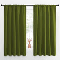 NICETOWN Blackout Draperies and Curtains, Thermal Insulated Window Decoration Blackout Drapes for Kid's Room (Olive Green, 1 Pair, 52 x 63 inches)