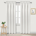 DWCN Blackout Curtains Thermal Insulated, Energy Saving & Noise Reducing Bedroom and Living Room Curtains, Ivory, W 38x L 84 Inch, Set of 2 Rod Pocket Curtain Panels