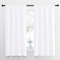NICETOWN Bedroom Curtains - Window Treatment Rod Pocket Curtains/Drapes for Bedroom (2 Panels, 42 by 63, White)